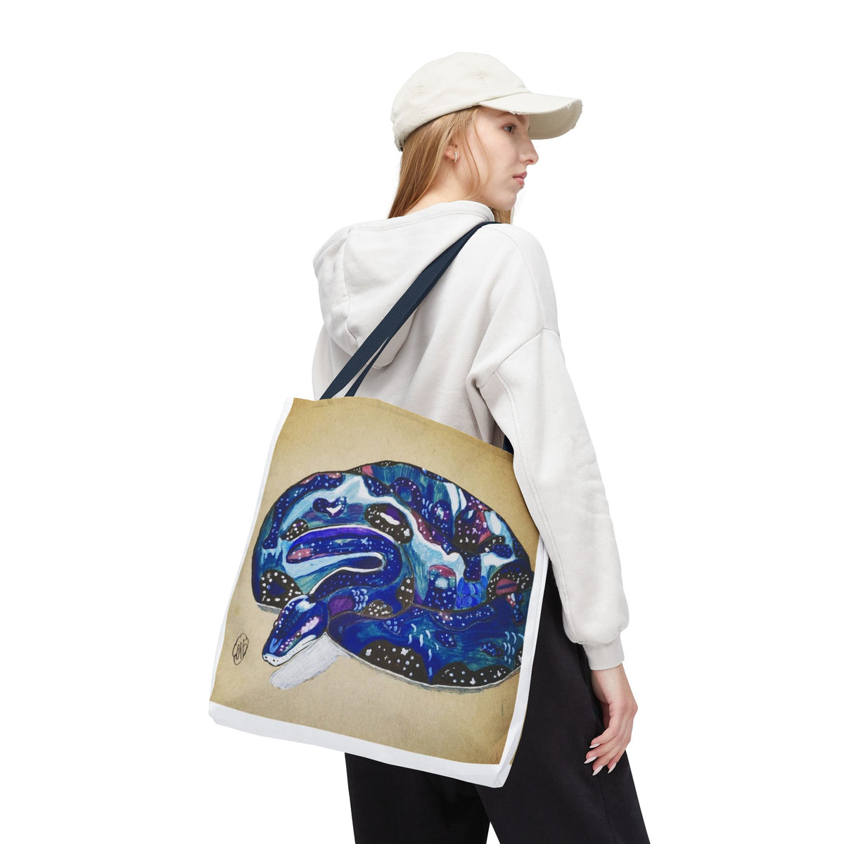 Vibrant Artistic Snake Tote Bag, Unique Eco-Friendly Bag, Perfect for Shopping, Beach, Travel, Art Lovers Gift