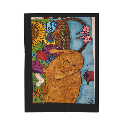Colorful Bunny Velveteen Plush Blanket, Cozy Indoor Decor, Perfect for Easter, Spring Gifts, Nursery Bedding