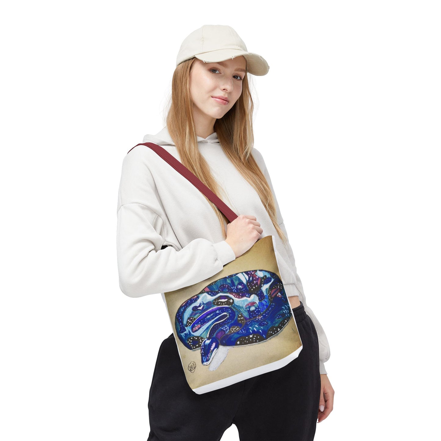 Vibrant Artistic Snake Tote Bag, Unique Eco-Friendly Bag, Perfect for Shopping, Beach, Travel, Art Lovers Gift