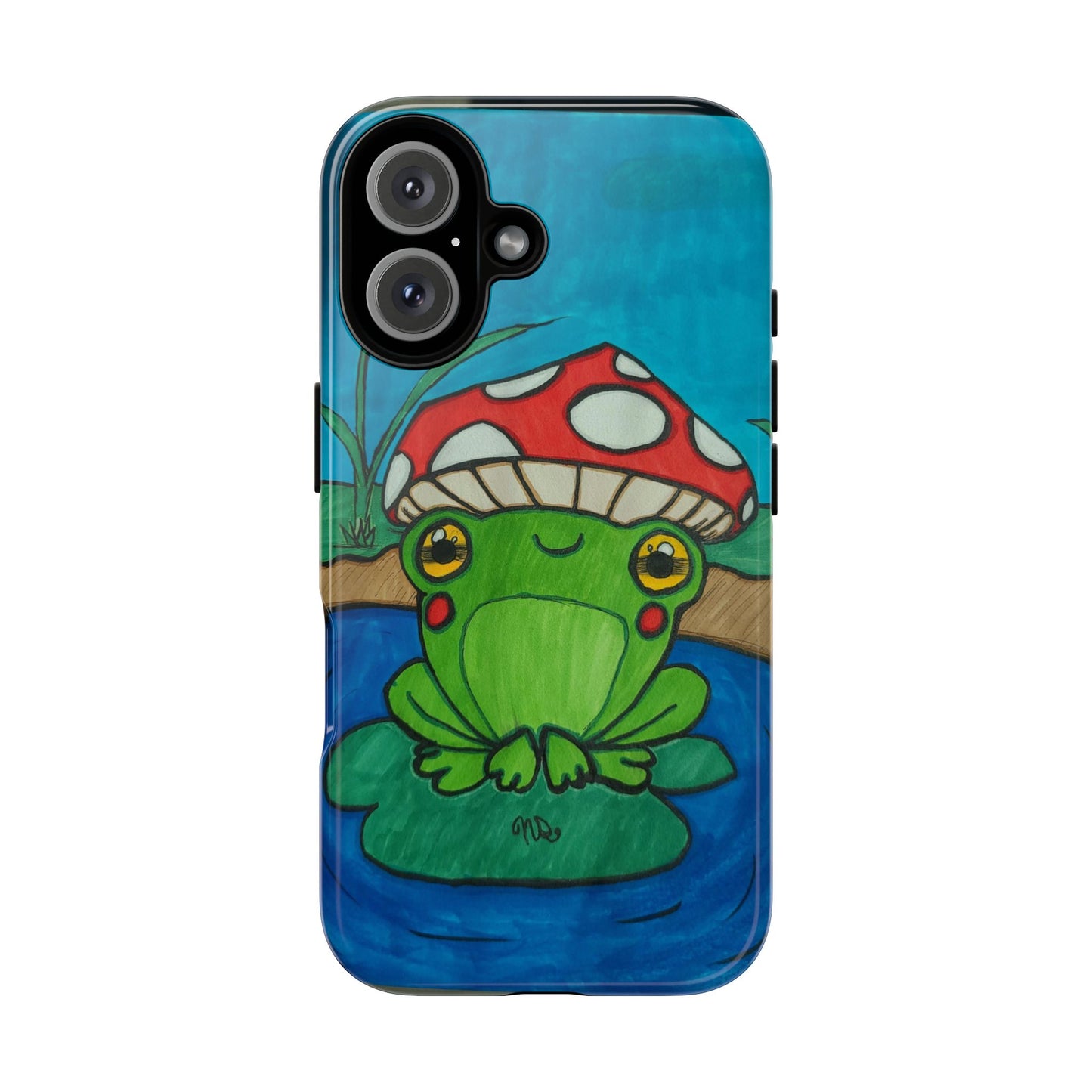 Frog Design Phone Case - Cute Nature Lover Gift, Green Frog Tough Cases for Dog Lovers, Kids, Birthday, Eco-Friendly Gift