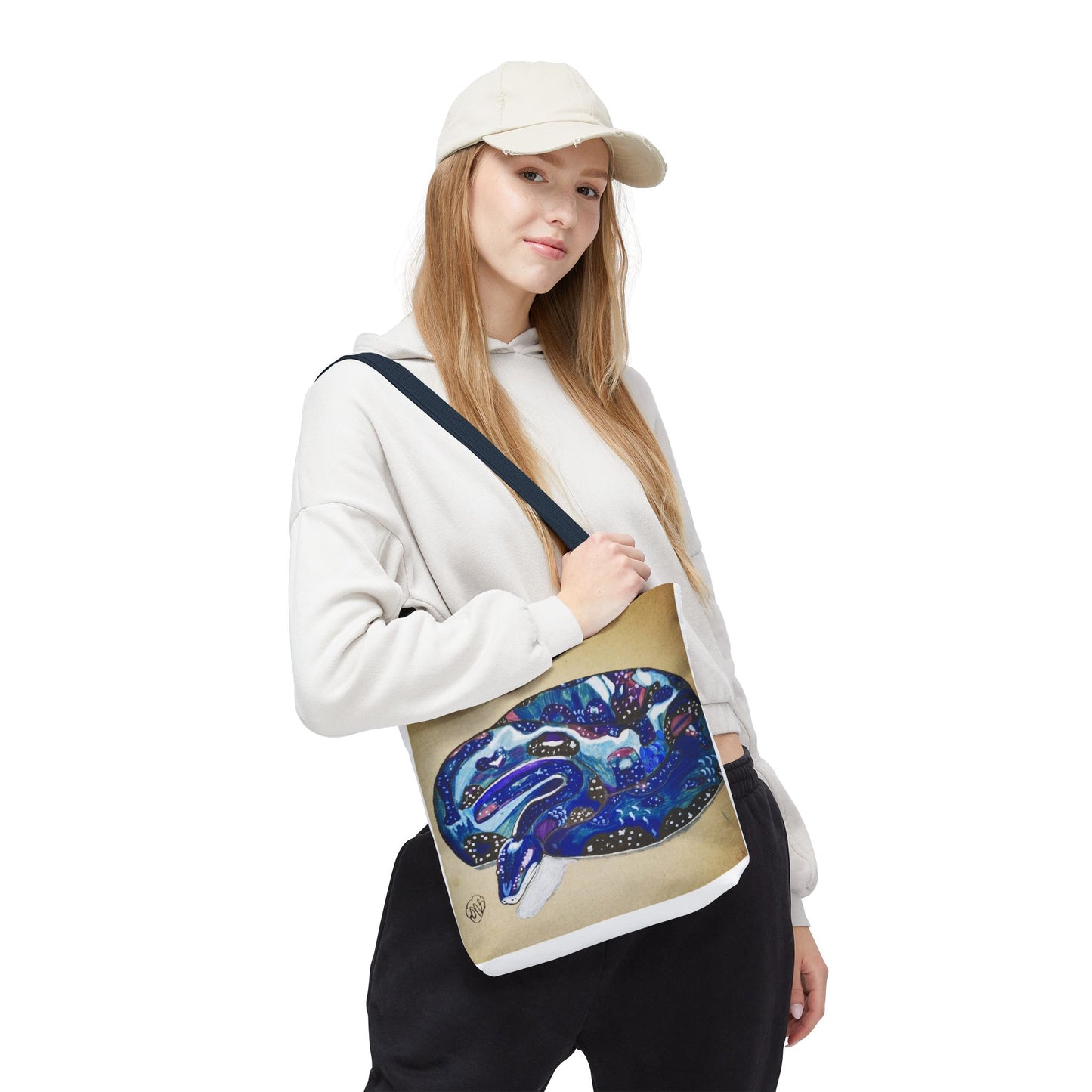 Vibrant Artistic Snake Tote Bag, Unique Eco-Friendly Bag, Perfect for Shopping, Beach, Travel, Art Lovers Gift