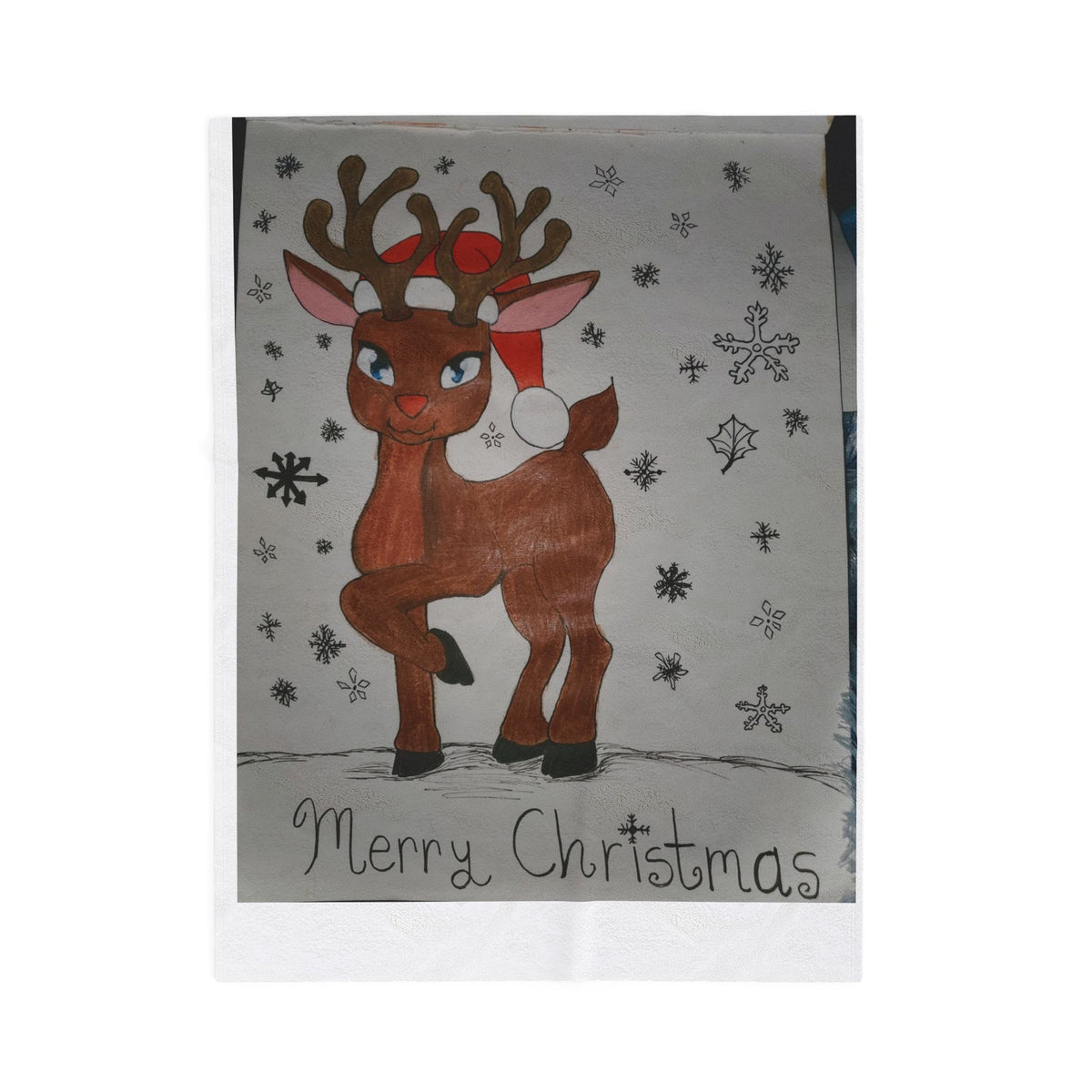 Cozy Christmas Plush Blanket, Holiday Gift, Winter Decor, Reindeer Design, Warm Throw, Merry Christmas Blanket