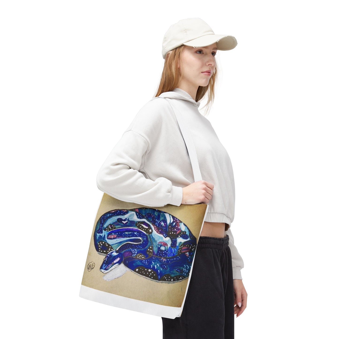 Vibrant Artistic Snake Tote Bag, Unique Eco-Friendly Bag, Perfect for Shopping, Beach, Travel, Art Lovers Gift