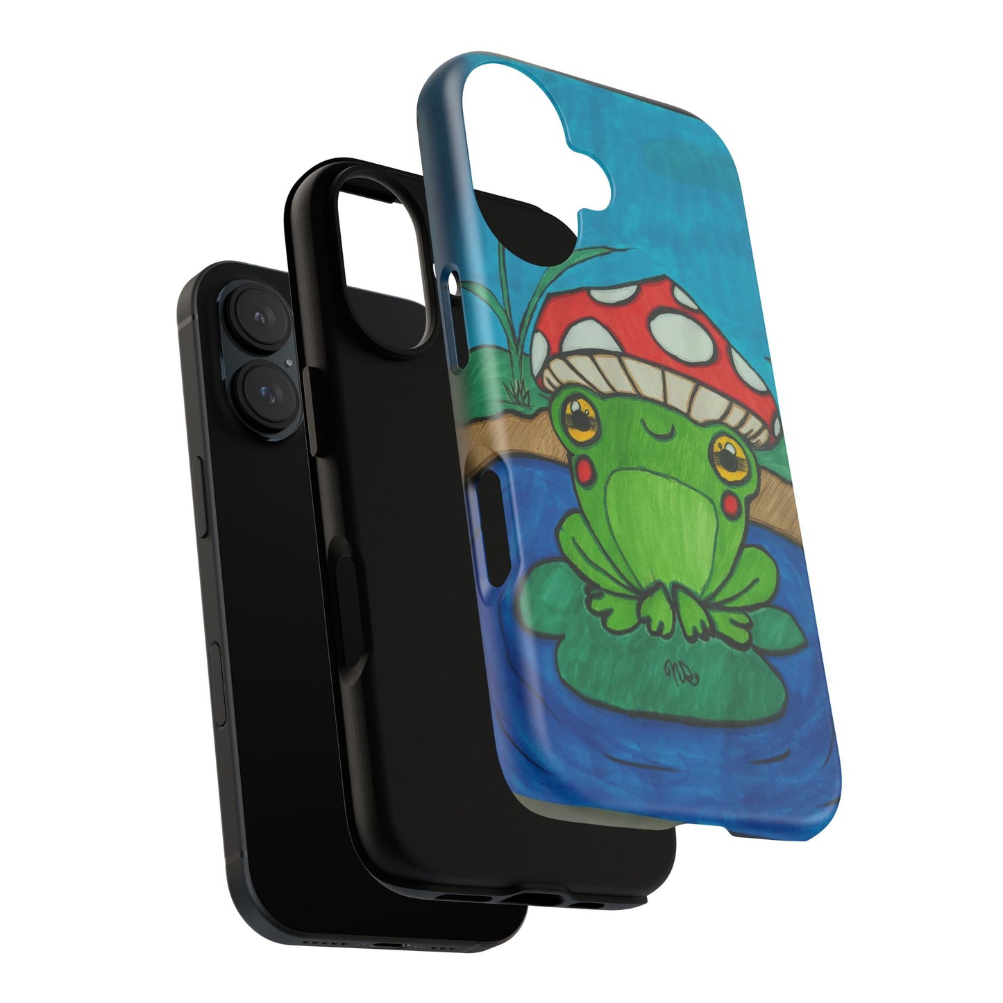 Frog Design Phone Case - Cute Nature Lover Gift, Green Frog Tough Cases for Dog Lovers, Kids, Birthday, Eco-Friendly Gift