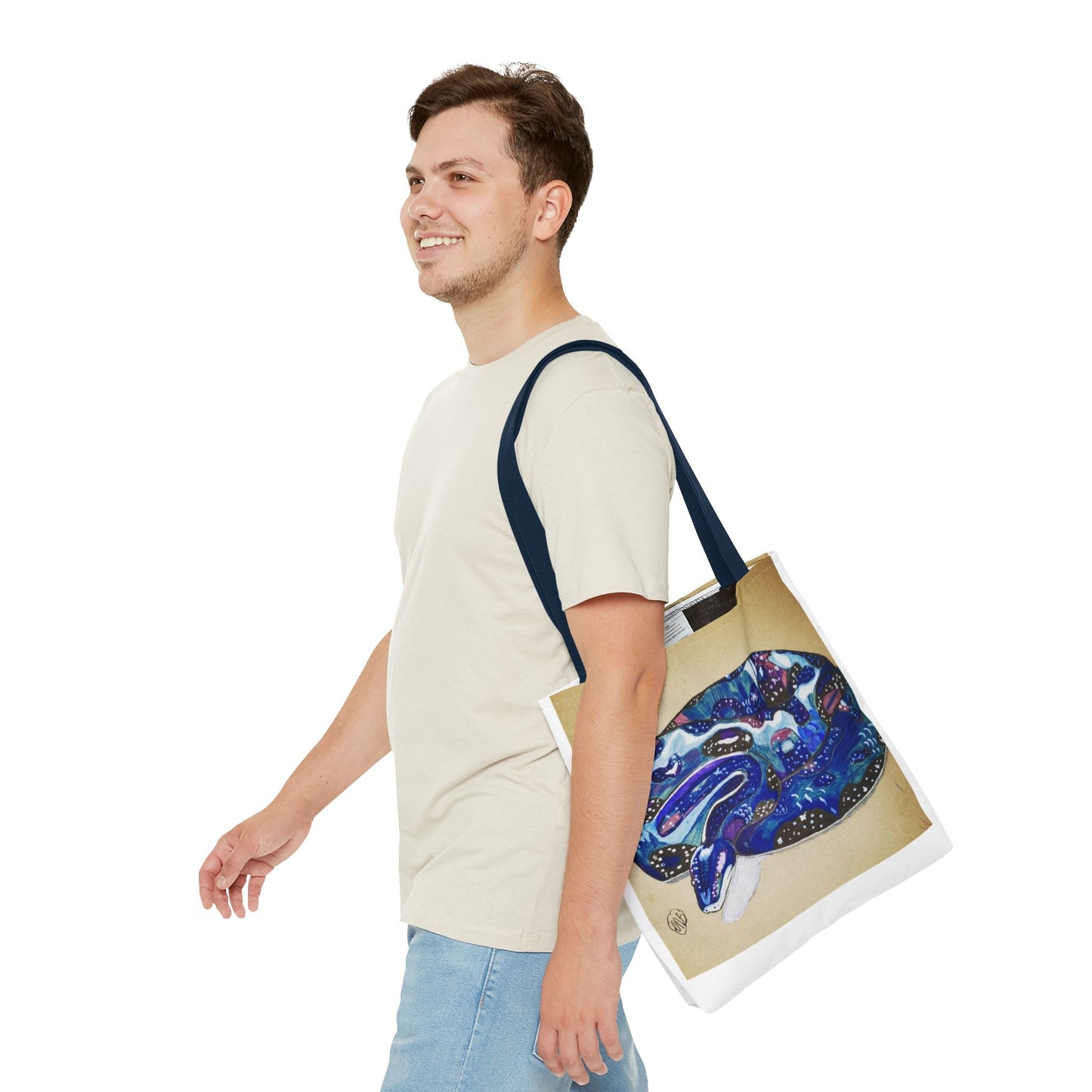 Vibrant Artistic Snake Tote Bag, Unique Eco-Friendly Bag, Perfect for Shopping, Beach, Travel, Art Lovers Gift