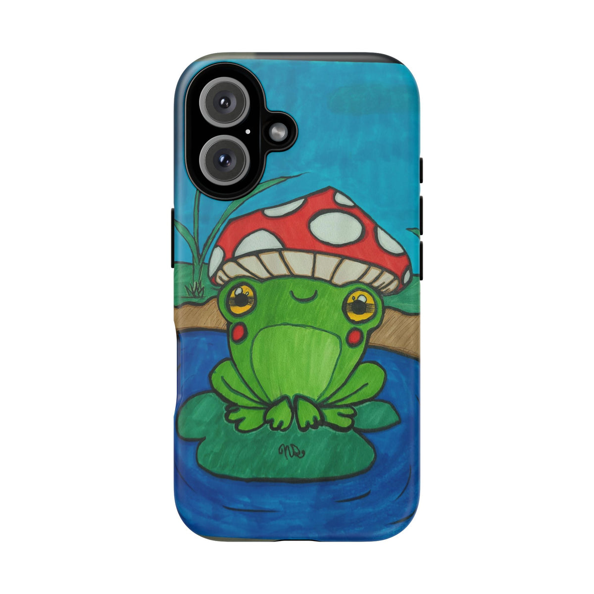 Frog Design Phone Case - Cute Nature Lover Gift, Green Frog Tough Cases for Dog Lovers, Kids, Birthday, Eco-Friendly Gift
