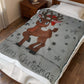 Cozy Christmas Plush Blanket, Holiday Gift, Winter Decor, Reindeer Design, Warm Throw, Merry Christmas Blanket
