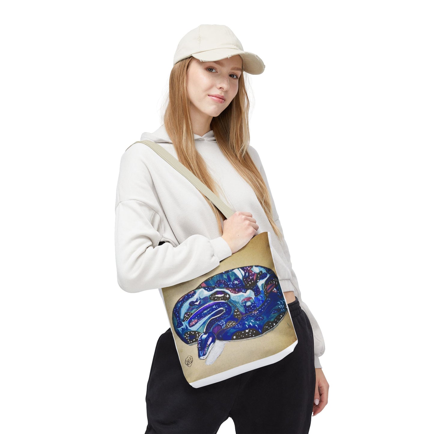 Vibrant Artistic Snake Tote Bag, Unique Eco-Friendly Bag, Perfect for Shopping, Beach, Travel, Art Lovers Gift
