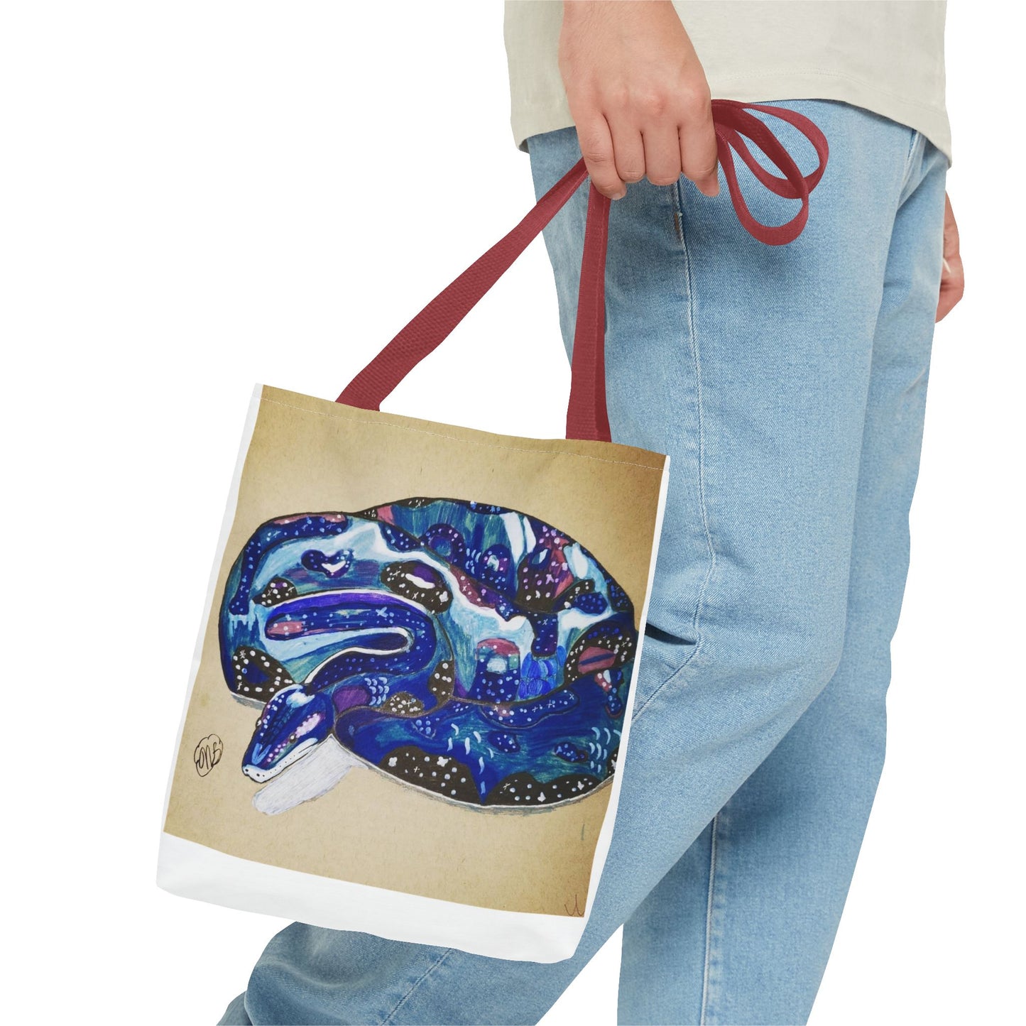 Vibrant Artistic Snake Tote Bag, Unique Eco-Friendly Bag, Perfect for Shopping, Beach, Travel, Art Lovers Gift