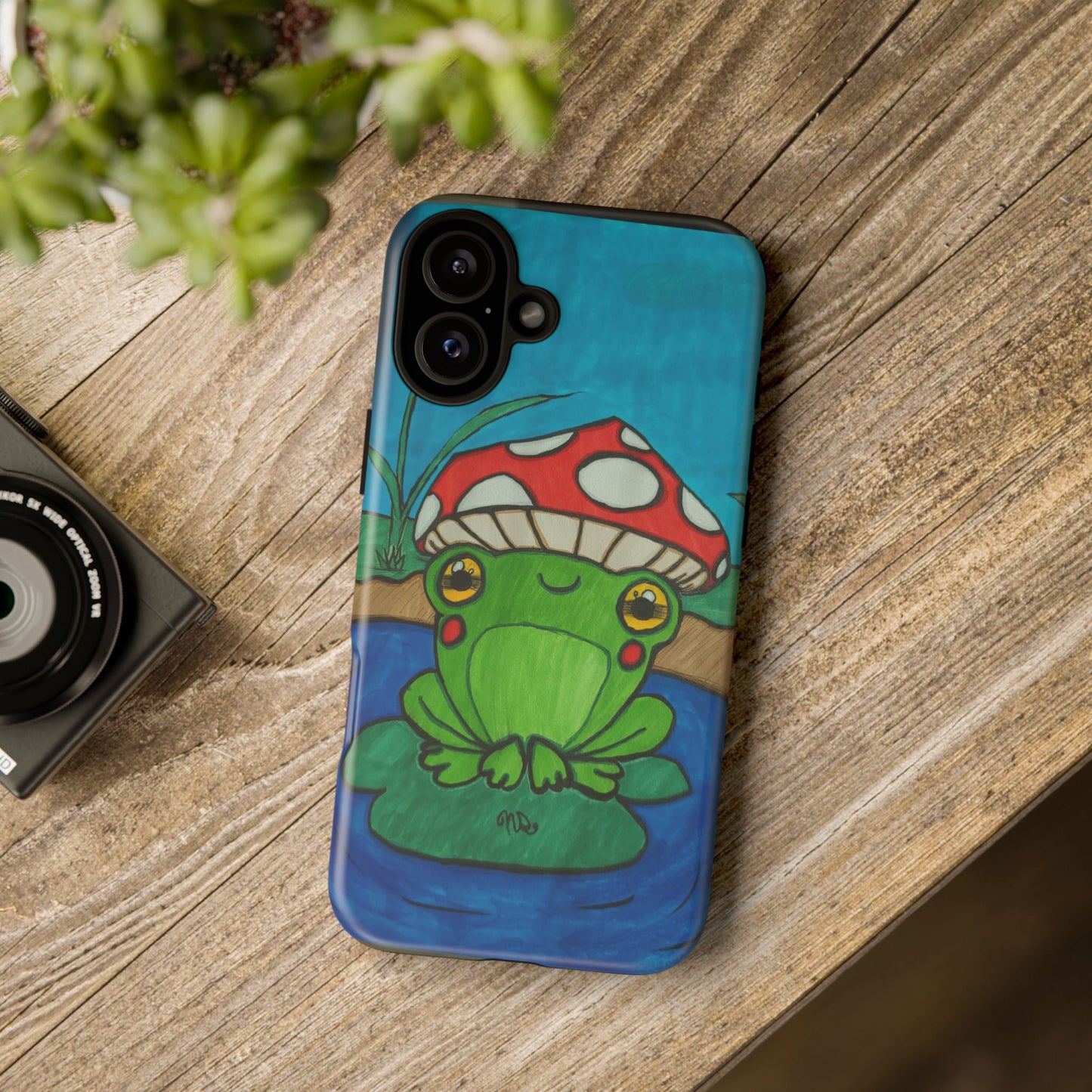 Frog Design Phone Case - Cute Nature Lover Gift, Green Frog Tough Cases for Dog Lovers, Kids, Birthday, Eco-Friendly Gift