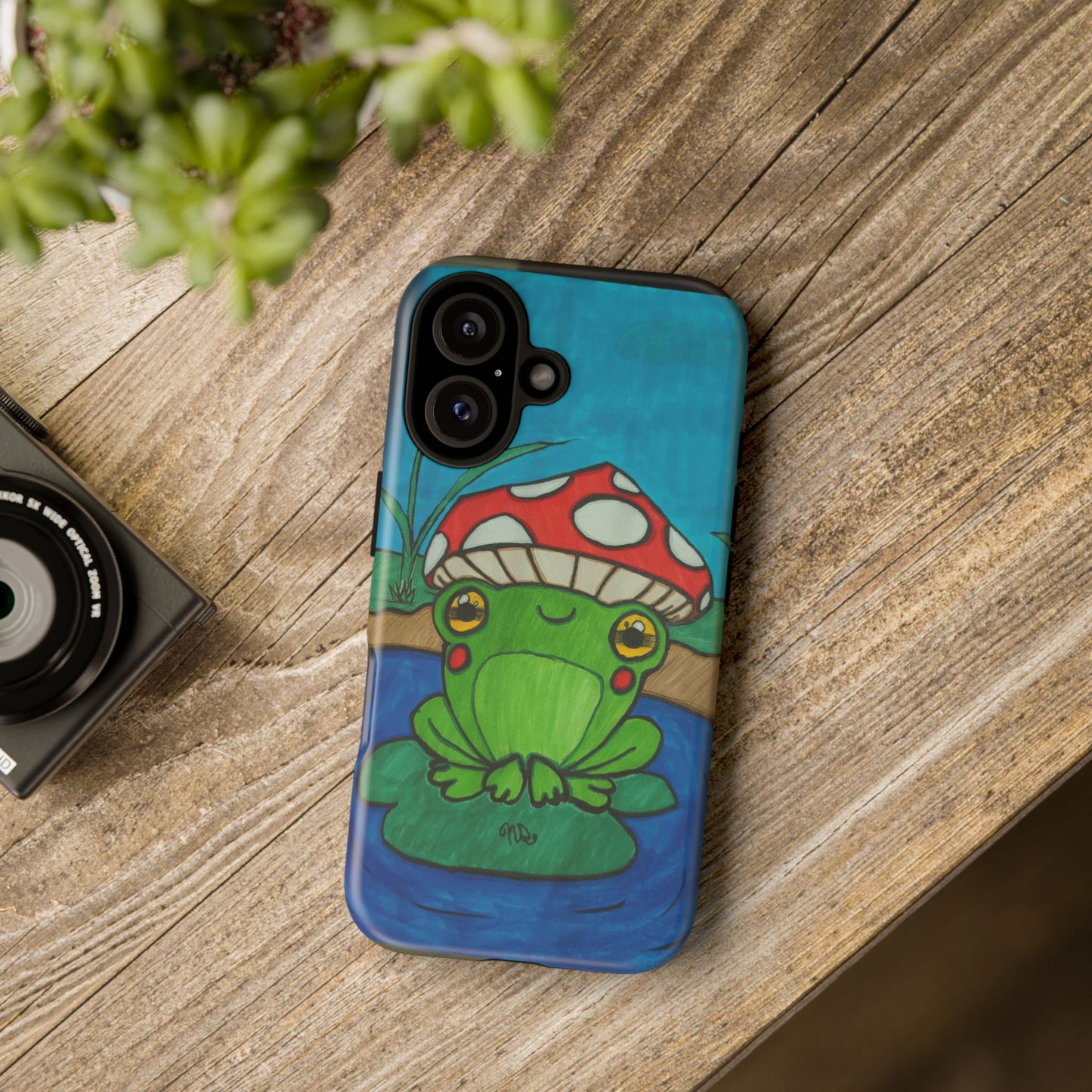 Frog Design Phone Case - Cute Nature Lover Gift, Green Frog Tough Cases for Dog Lovers, Kids, Birthday, Eco-Friendly Gift