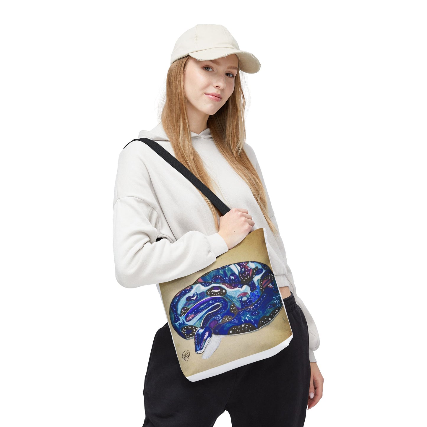Vibrant Artistic Snake Tote Bag, Unique Eco-Friendly Bag, Perfect for Shopping, Beach, Travel, Art Lovers Gift