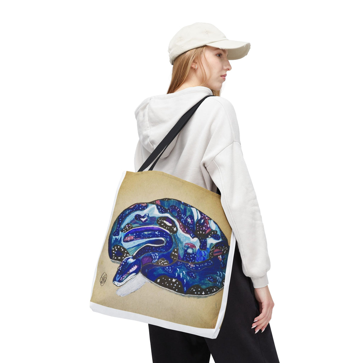 Vibrant Artistic Snake Tote Bag, Unique Eco-Friendly Bag, Perfect for Shopping, Beach, Travel, Art Lovers Gift