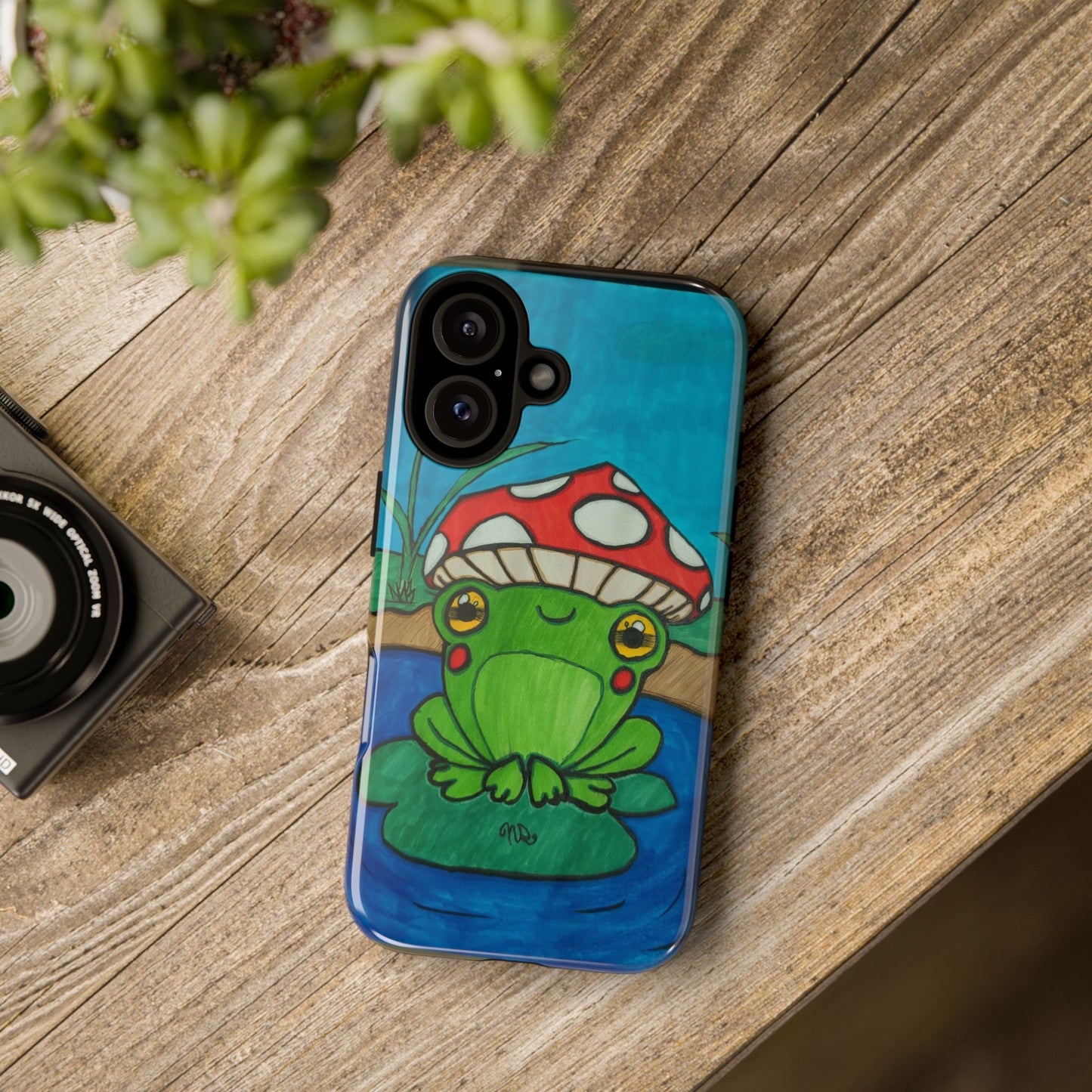 Frog Design Phone Case - Cute Nature Lover Gift, Green Frog Tough Cases for Dog Lovers, Kids, Birthday, Eco-Friendly Gift
