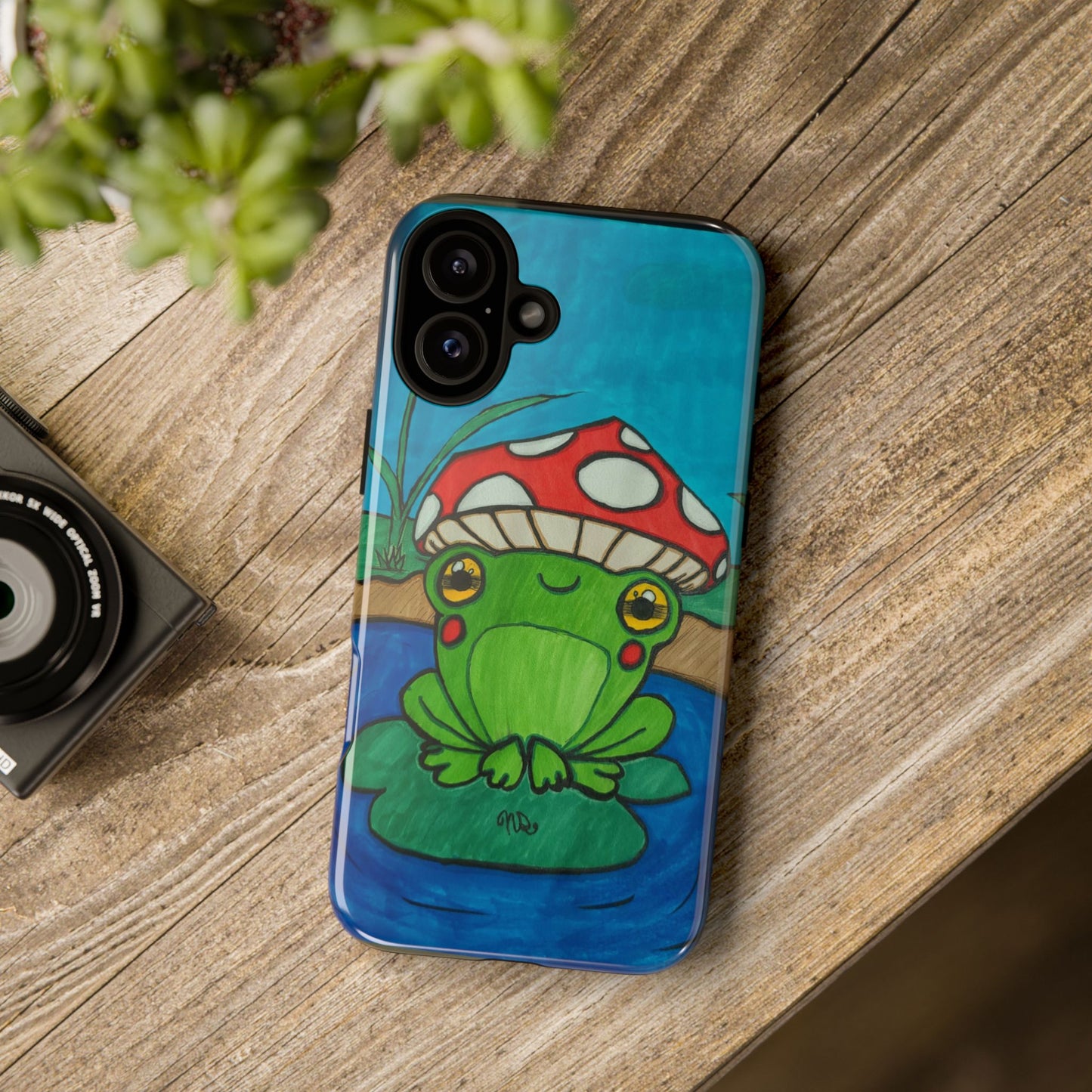 Frog Design Phone Case - Cute Nature Lover Gift, Green Frog Tough Cases for Dog Lovers, Kids, Birthday, Eco-Friendly Gift